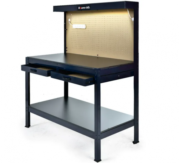 Meja Kerja dengan Lampu LED Terintegrasi